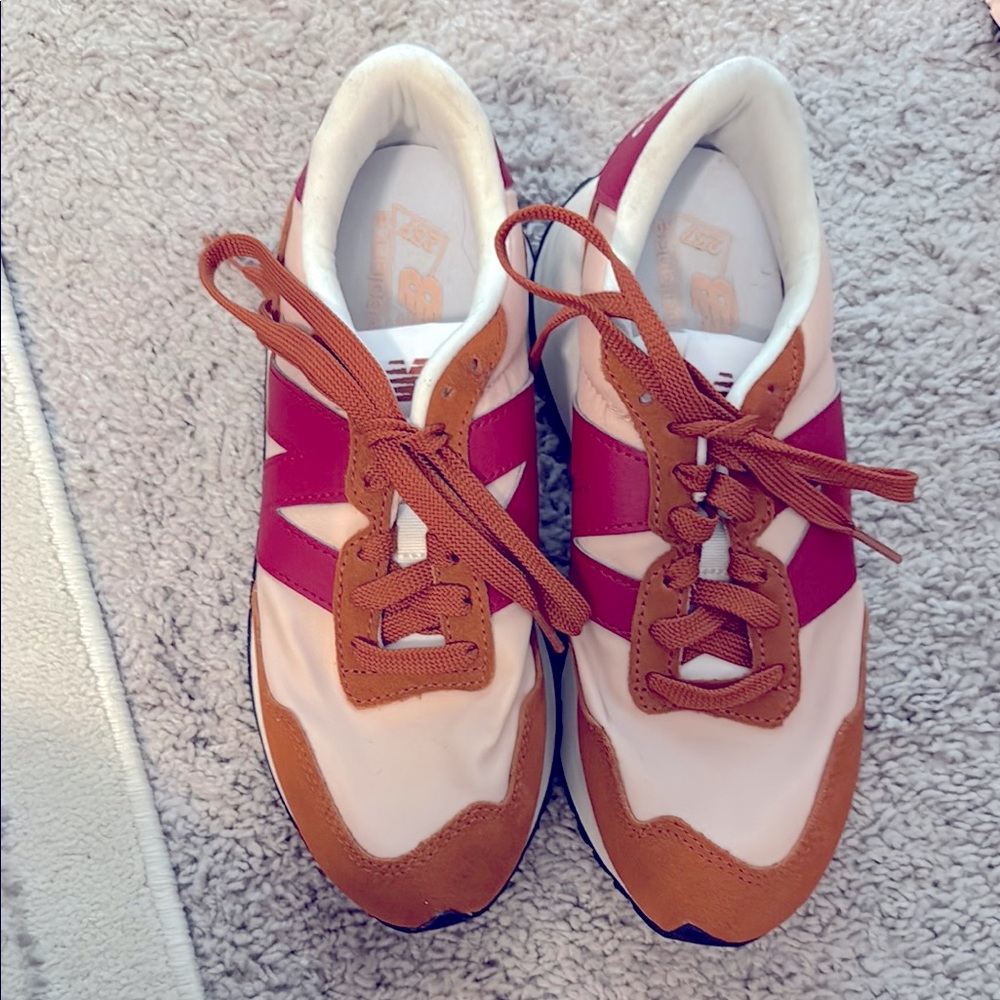 Stylish Pink and Tan Sneakers